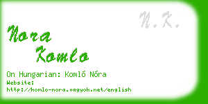 nora komlo business card