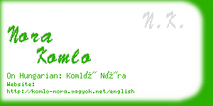 nora komlo business card